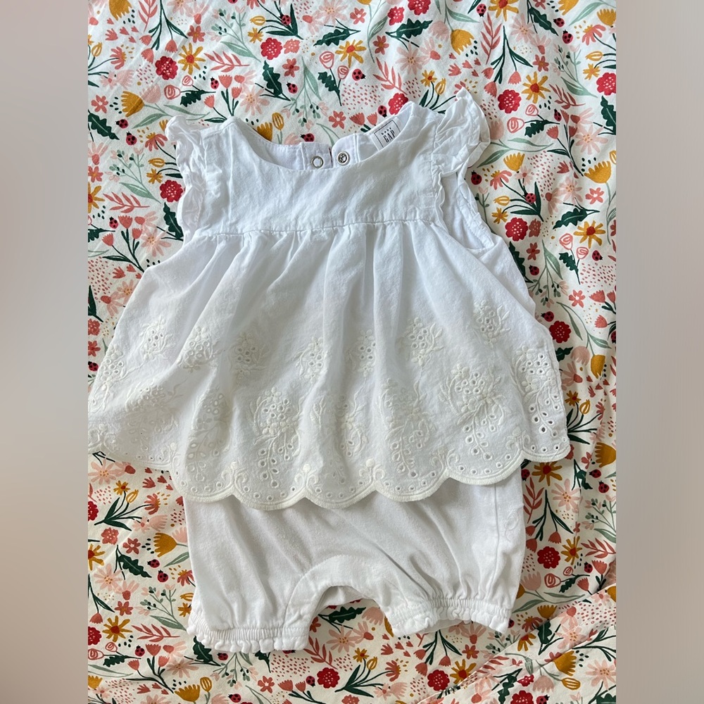 Baby Gap white eyelet romper